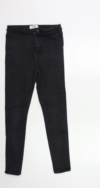Miss Selfridge Womens Black  Denim Skinny Jeans Size 12 L27 in