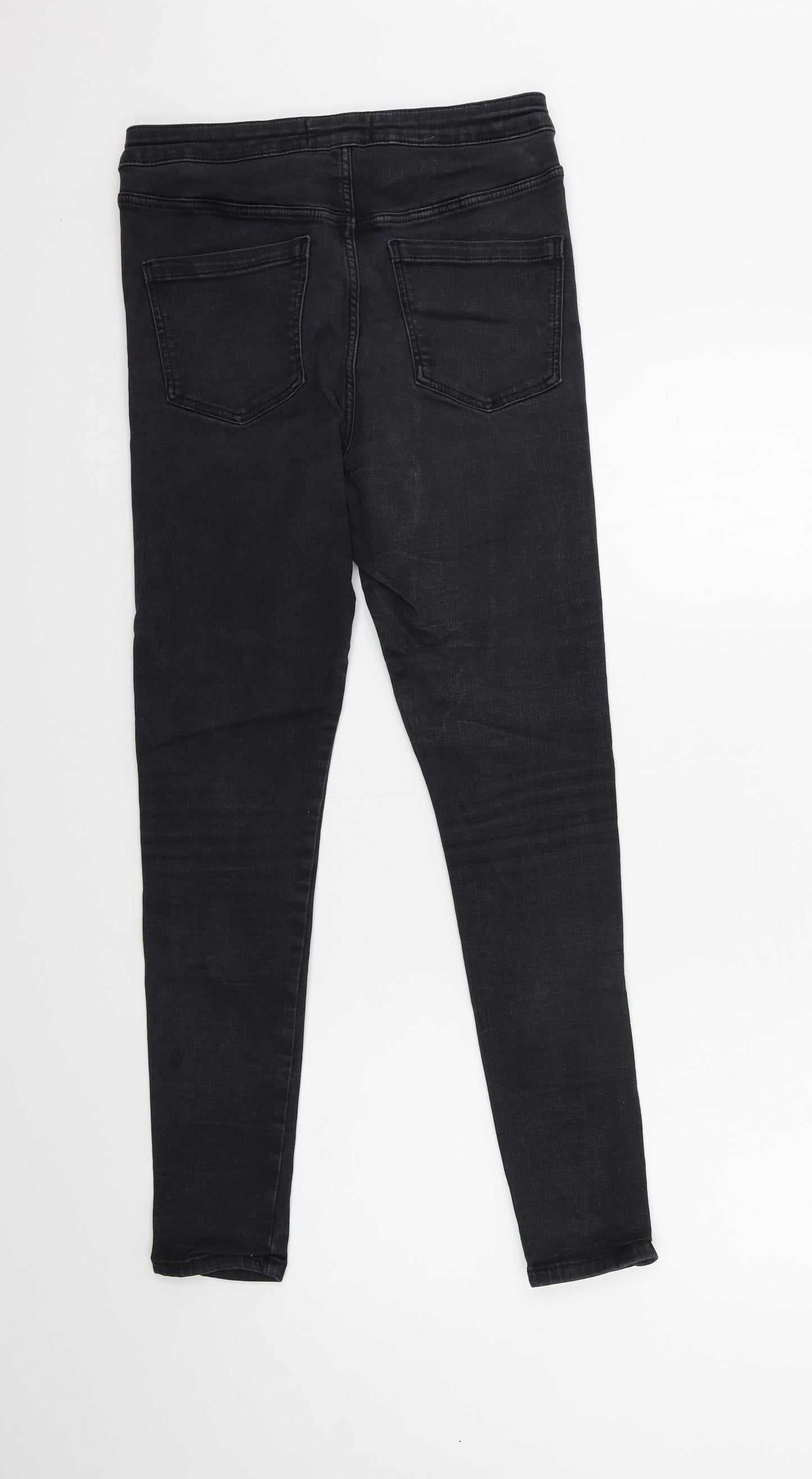 Miss Selfridge Womens Black  Denim Skinny Jeans Size 12 L27 in