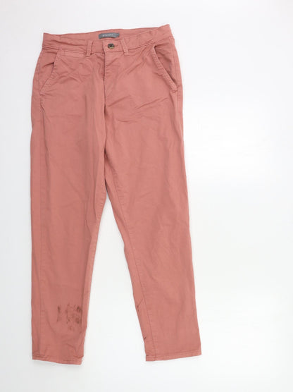 Womens UK Size 10 Principles Regular Fit Chino Pink Trousers