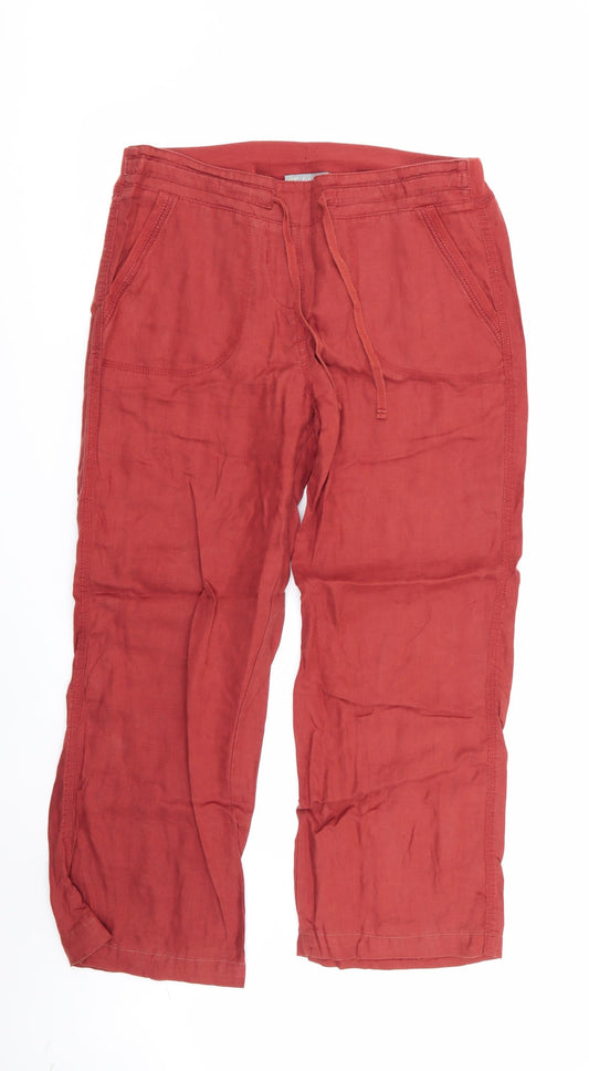Womens UK Size 12 M&S Regular Fit  Orange Trousers