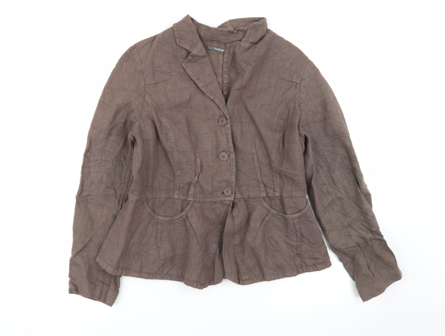 Womens UK Size L Preworn Regular Brown Blazer