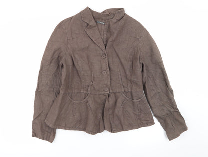 Womens UK Size L Preworn Regular Brown Blazer