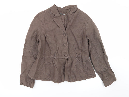 Womens UK Size L Preworn Regular Brown Blazer