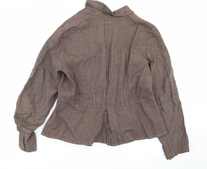 Womens UK Size L Preworn Regular Brown Blazer