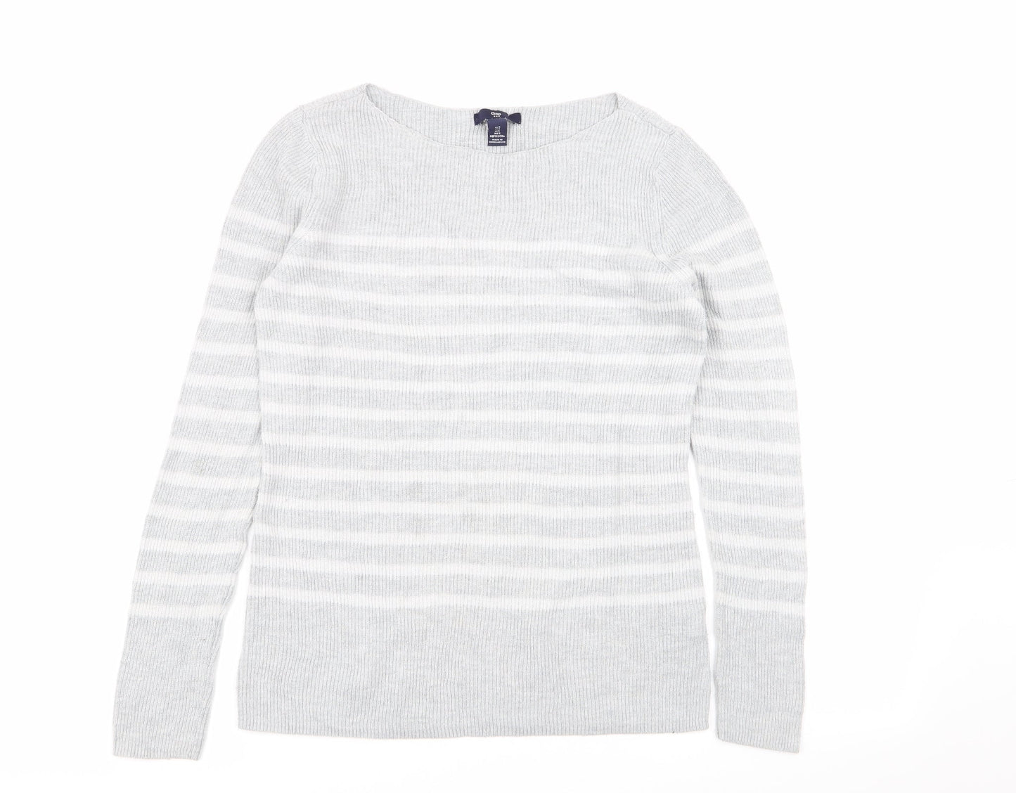 Gap Womens Grey Striped  Pullover Jumper Size S