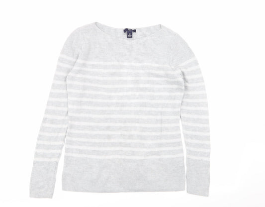 Gap Womens Grey Striped  Pullover Jumper Size S