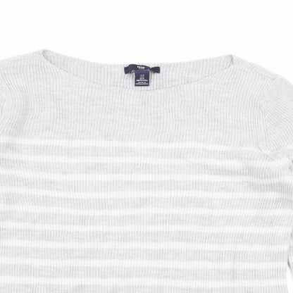 Gap Womens Grey Striped  Pullover Jumper Size S