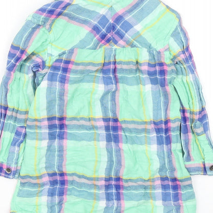 NEXT Girls Green Check  Basic Button-Up Size 12-18 Months