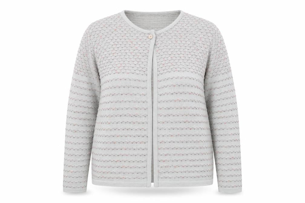 I odena Womens Grey Striped  Cardigan Jumper Size 18