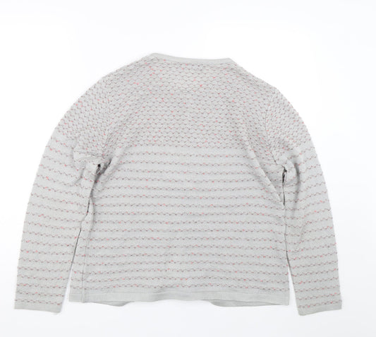 I odena Womens Grey Striped  Cardigan Jumper Size 18