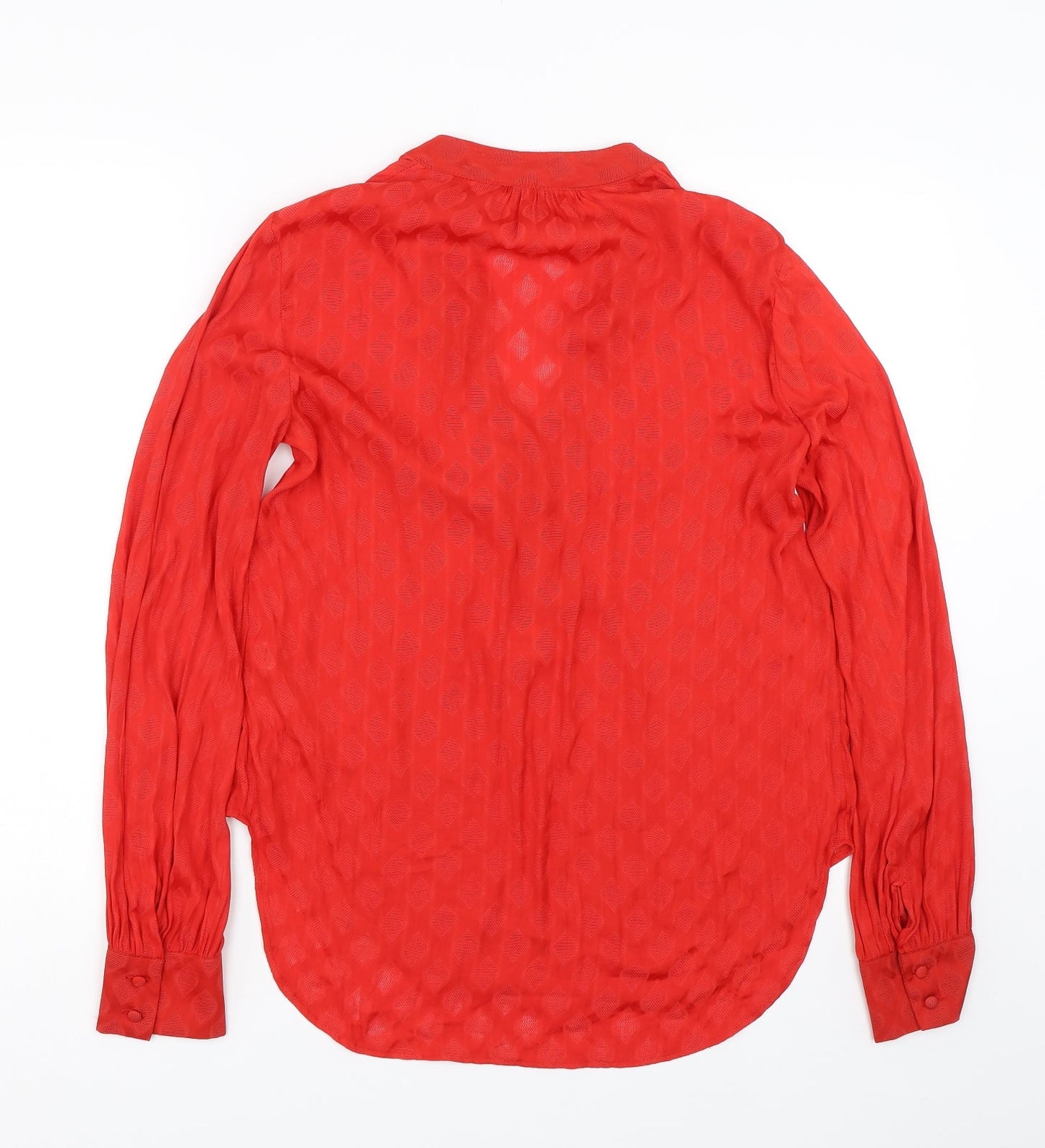 Womens UK Size 10 NEXT Red Basic Button-Up