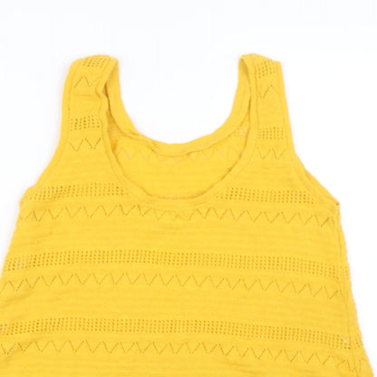 Womens UK Size 12 Dorothy Perkins Yellow Basic Tank