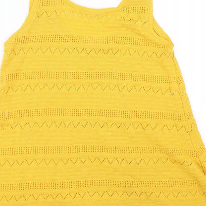 Womens UK Size 12 Dorothy Perkins Yellow Basic Tank