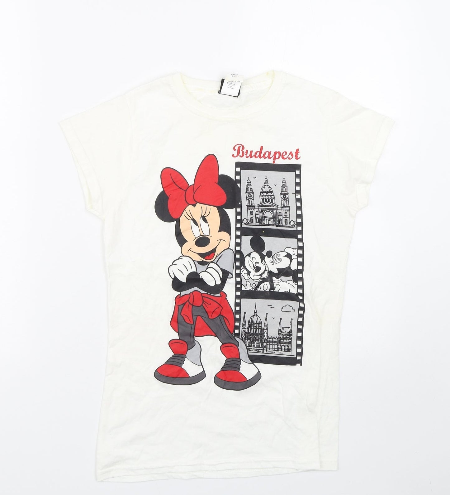 Womens UK Size S Disney White Basic T-Shirt