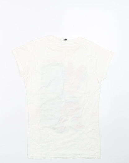 Womens UK Size S Disney White Basic T-Shirt