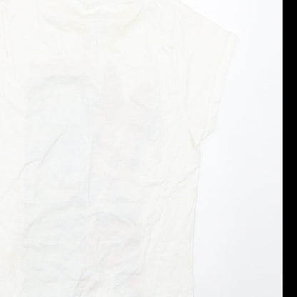 Womens UK Size S Disney White Basic T-Shirt