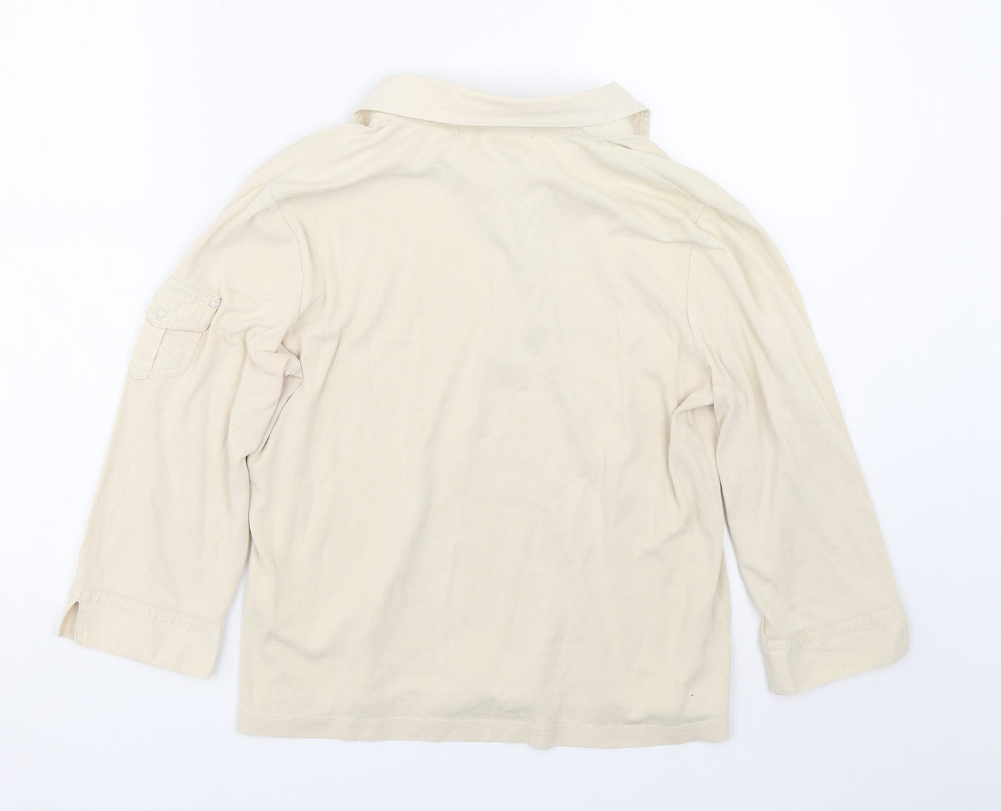 Womens UK Size L Carolyn Taylor Beige Basic T-Shirt