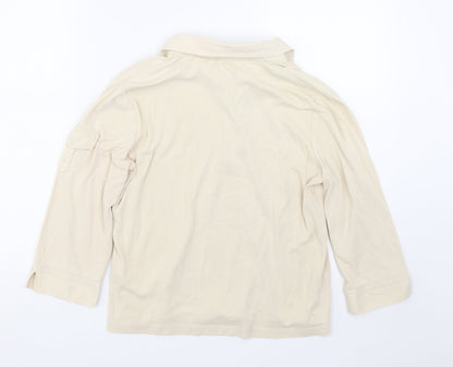 Womens UK Size L Carolyn Taylor Beige Basic T-Shirt