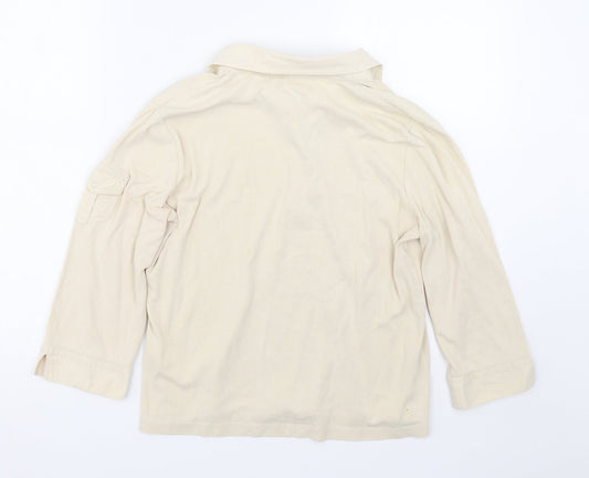 Womens UK Size L Carolyn Taylor Beige Basic T-Shirt