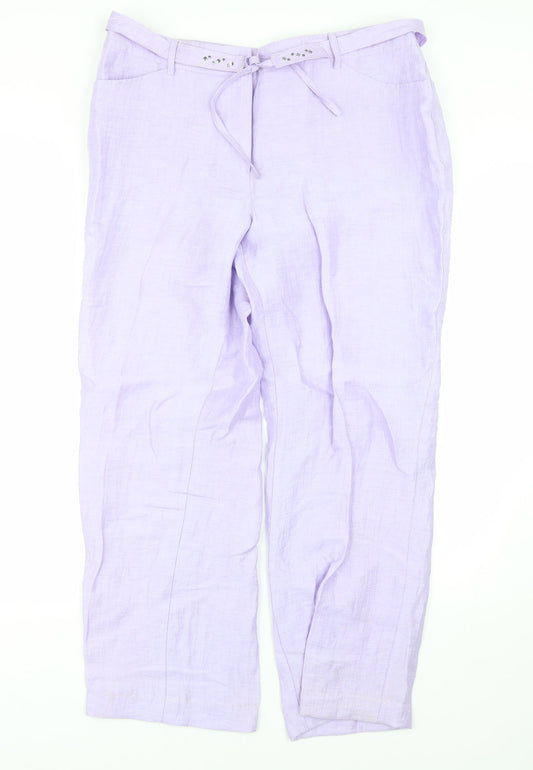 Womens UK Size 36 Lebek Regular Fit  Purple Trousers
