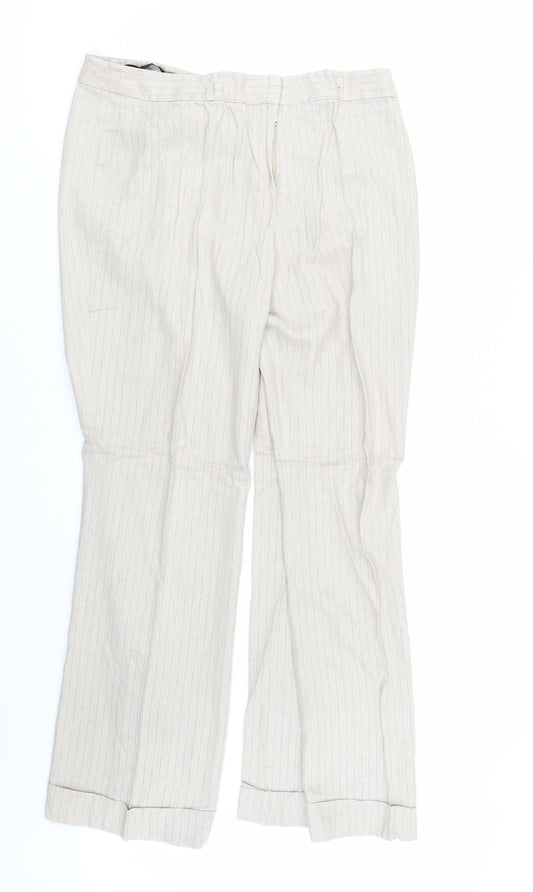 Womens UK Size 16 Dorothy Perkins Regular Fit  Beige Trousers
