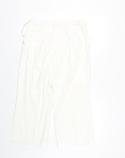 Warehouse Womens White   Cropped Trousers Size 16 L22 in