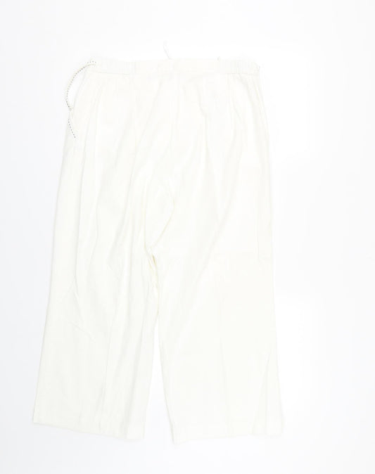 Warehouse Womens White   Cropped Trousers Size 16 L22 in