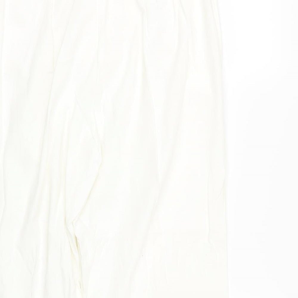 Warehouse Womens White   Cropped Trousers Size 16 L22 in