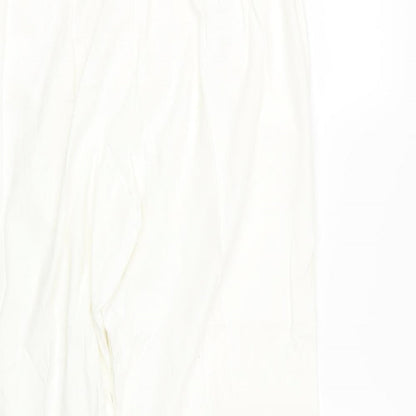 Warehouse Womens White   Cropped Trousers Size 16 L22 in