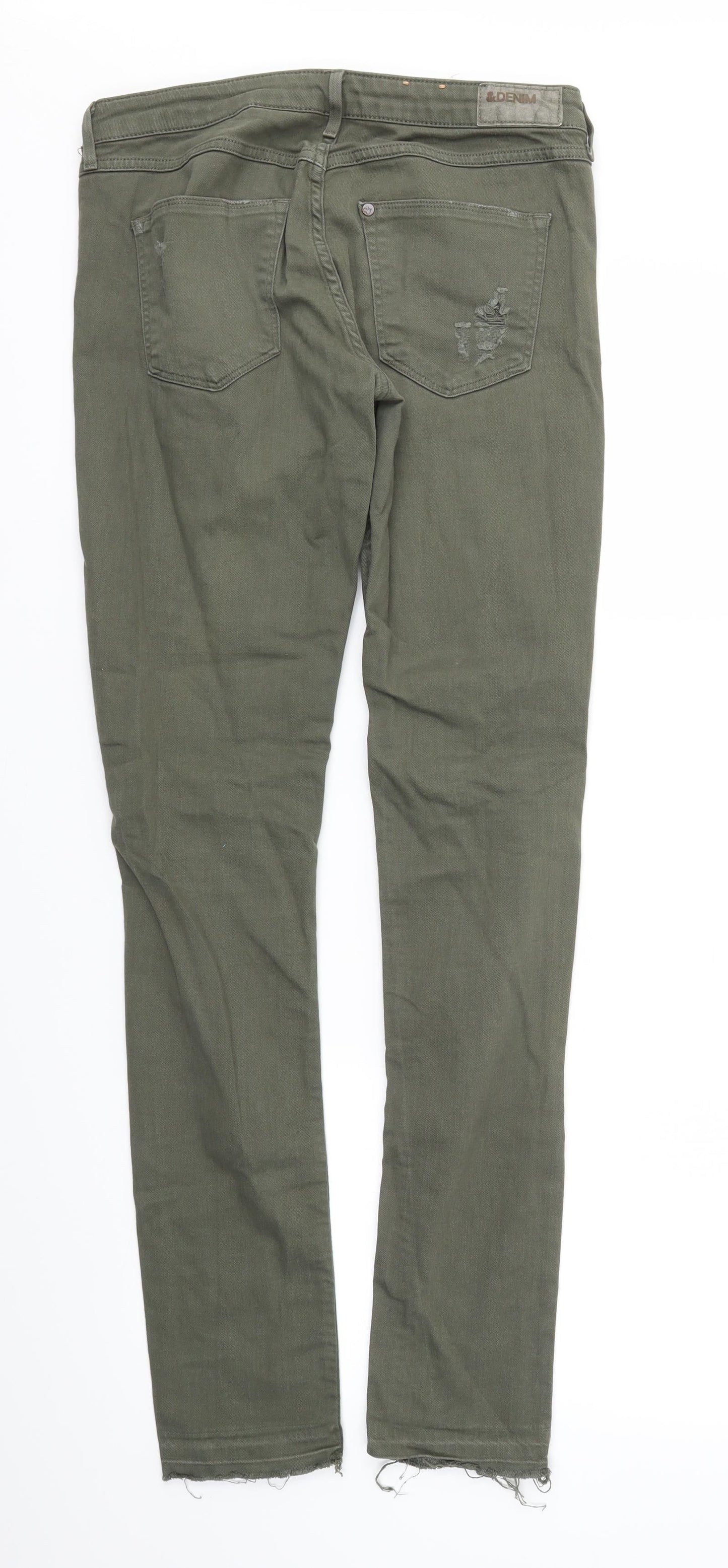 Womens UK Size 29 in Denim Regular Fit Skinny Green Jeans