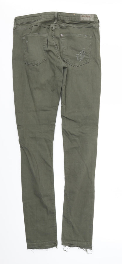 Womens UK Size 29 in Denim Regular Fit Skinny Green Jeans