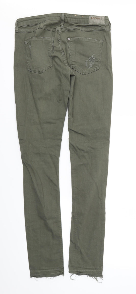 Womens UK Size 29 in Denim Regular Fit Skinny Green Jeans