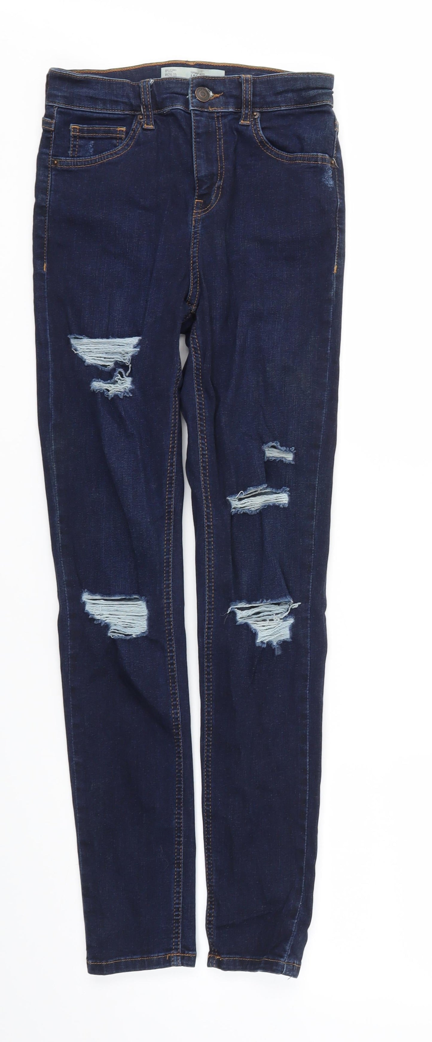 Topshop Womens Blue   Skinny Jeans Size 26 L32 in