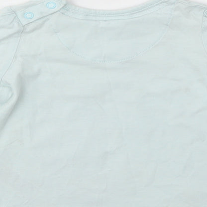 M&S Girls Blue Animal Print  Top Pyjama Top Size 2 Years