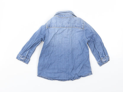DENIM &CO Girls Blue   Basic Coat Jacket Size 3-6 Months