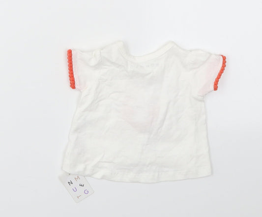 Nutmeg Girls White   Basic T-Shirt Size Newborn