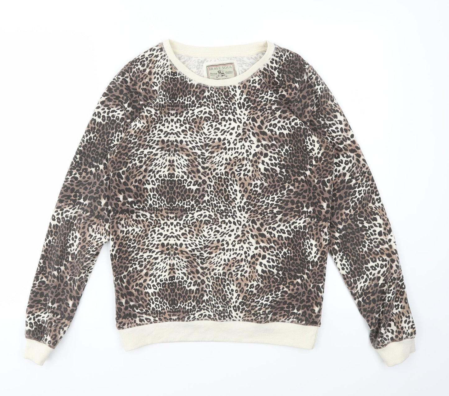 Womens UK Size S Brave Soul Brown Pullover Jumper