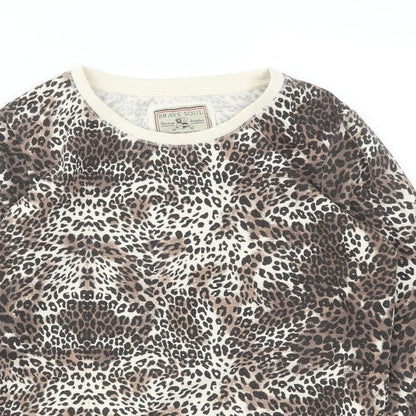 Womens UK Size S Brave Soul Brown Pullover Jumper