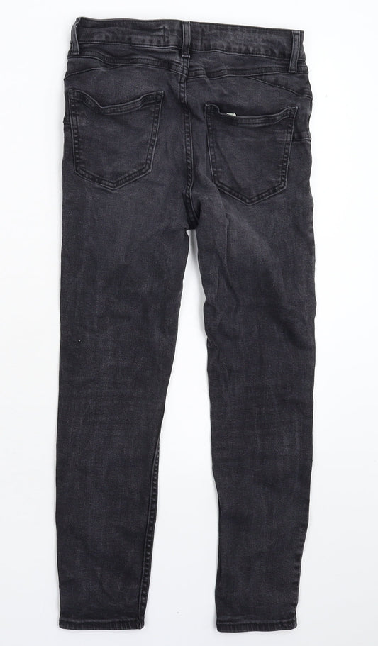 New Look Womens Black  Denim Cropped Jeans Size 10 L22 in