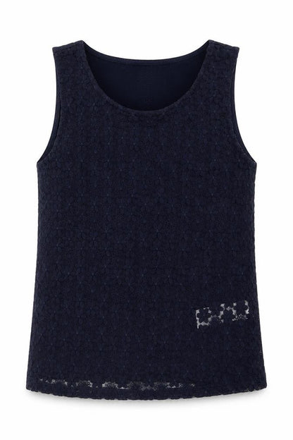 New Look Girls Blue Floral  Basic Tank Size 10-11 Years