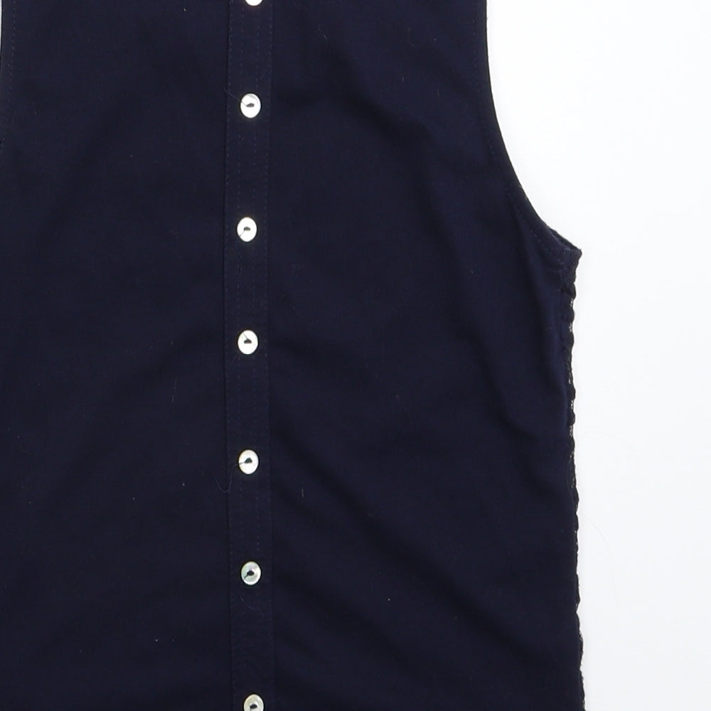 New Look Girls Blue Floral  Basic Tank Size 10-11 Years