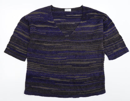 Ulla Popken Womens Multicoloured Striped Knit Pullover Jumper Size L