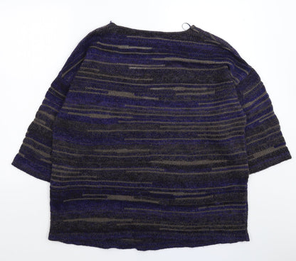 Ulla Popken Womens Multicoloured Striped Knit Pullover Jumper Size L