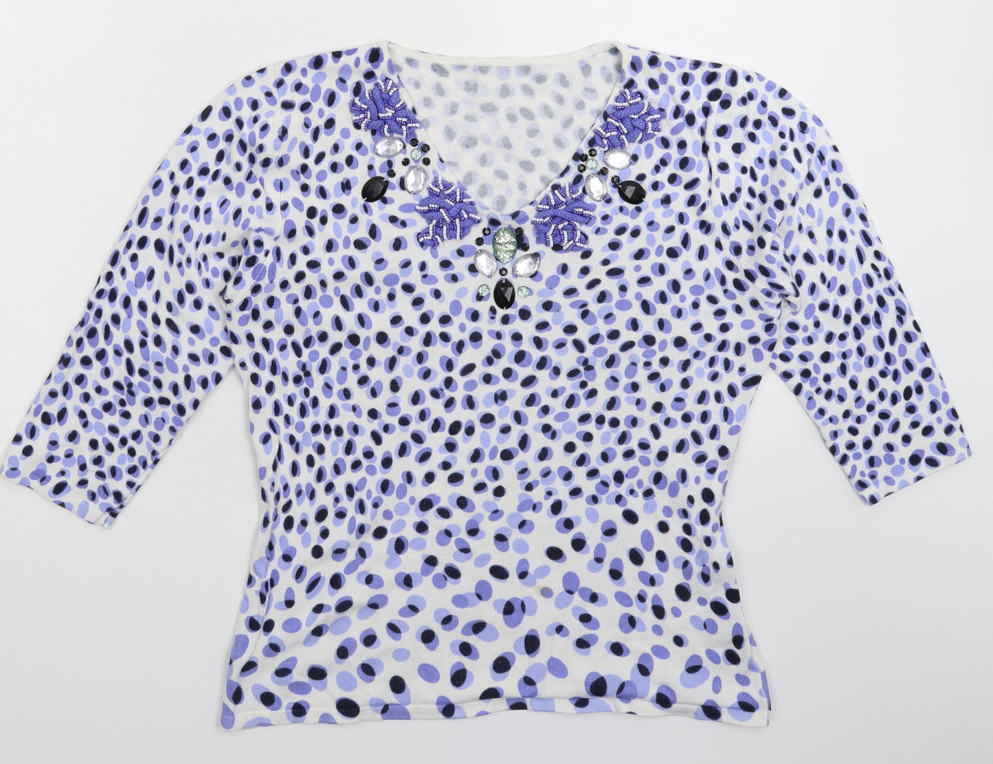 Womens UK Size XL Preworn White Pullover Jumper