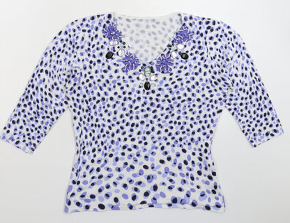 Womens UK Size XL Preworn White Pullover Jumper