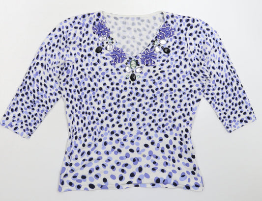 Womens UK Size XL Preworn White Pullover Jumper