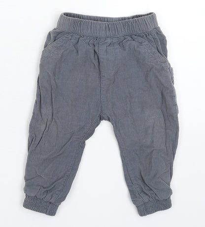 Nutmeg Baby Grey  Corduroy Capri Trousers Size 9 Months