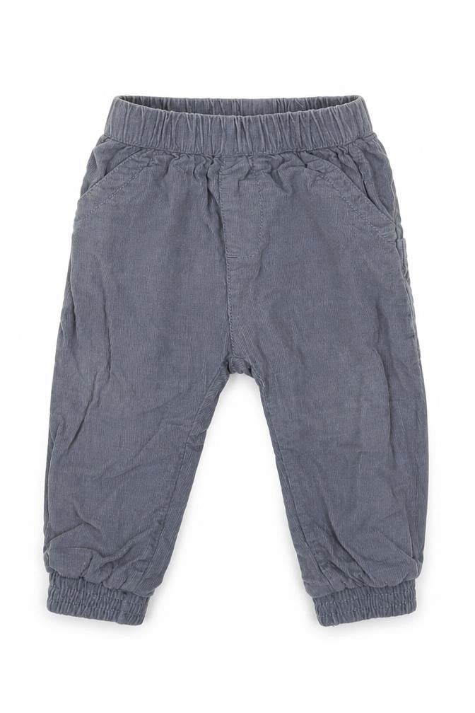 Front view of Nutmeg Baby Grey Corduroy Capri Trousers, size 9, Months