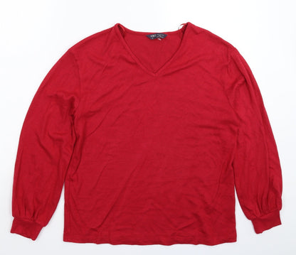 Womens UK Size 10 Marks and Spencer Red Pullover Jumper