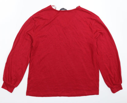Womens UK Size 10 Marks and Spencer Red Pullover Jumper